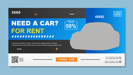 car rental banner modern web banner template