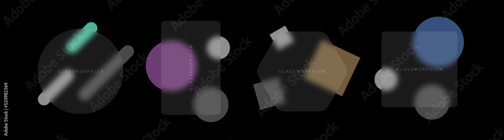 Poster glassmorphism style frame. trendy set of abstract banners template. vector realistic glass morphism 