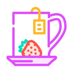 strawberry tea color icon vector. strawberry tea sign. isolated symbol illustration