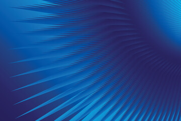 beautiful abstract illustration in the form of a part of a flower with sharp lines-petals in gradient blue and dark blue on a gradient blue background. Template for cover, flyer or banner. High