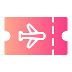 airplane ticket gradient icon