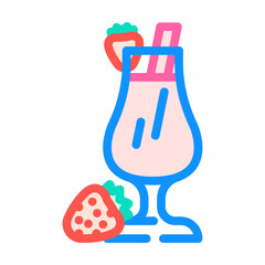 strawberry cocktail color icon vector. strawberry cocktail sign. isolated symbol illustration