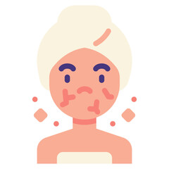 dry skin flat icon