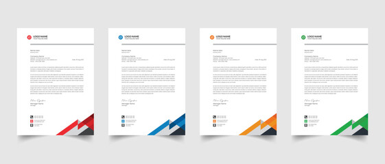 letterhead design template with color variation 