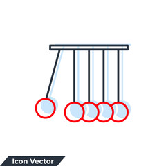 Newton cradle, pendulum icon logo vector illustration. kinetics symbol template for graphic and web design collection