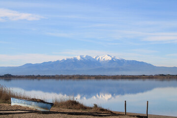The Canet en Roussillon lagoon, a protected wetland in the south of Perpignan, France
