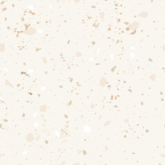 Terrazzo flooring seamless pattern with mosaic natural stone elemens vector