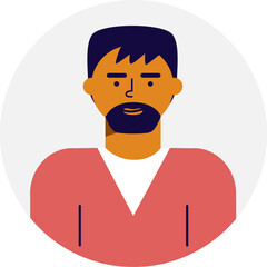 Profile icons man. People in different avatars. Icons for games, online communities, web forums. Vector illustration in cartoon flat style