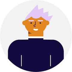 Profile icons man. People in different avatars. Icons for games, online communities, web forums. Vector illustration in cartoon flat style