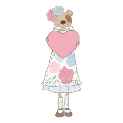 vintage teenage dog girl