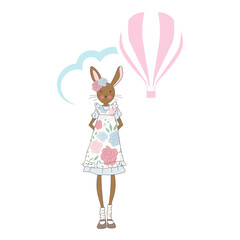 vintage teenage rabbit girl