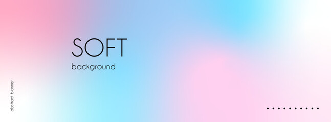 Abstract soft blurred gradient banner. Minimalistic vector colorful background. Facebook cover, web header - obrazy, fototapety, plakaty