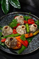 Japanese Jiaozi dumplings with cheese