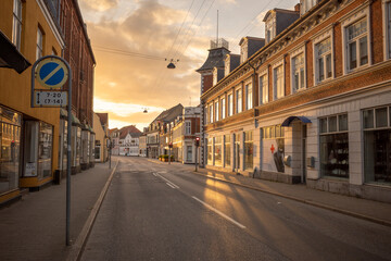 Streetview of downtown Maribo, Denmark