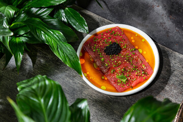 Tuna fillet carpaccio