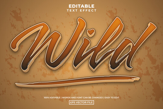 3d wild text, editable text effect template