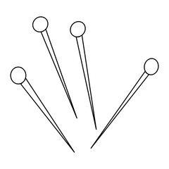 Four pin outline vector on white background