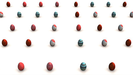 Naklejka na ściany i meble Loopable pattern of Colorful Easter eggs rotating 