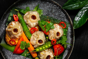 Japanese Jiaozi dumplings with cheese
