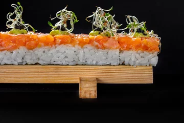 Fototapeten Oshi sushi with salmon © Ukrainian Food Photo