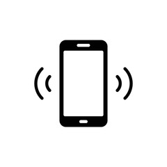 Phone signal icon. Simple solid style. Phone cell, smartphone, wireless, communication concept. Glyph vector illustration isolated on white background. EPS 10.