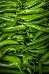  Raw Green Organic Serrano Peppers.  green chili peppers