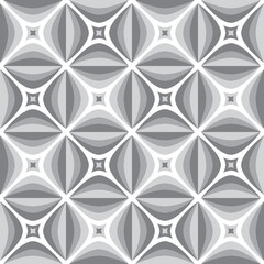 Stars shapes seamless pattern design. Gray geometric background. Monochrome decorative ornament. Vector illustration. 