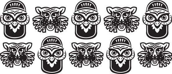 Boishakh face masks vector illustration designs.