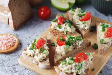 Vorschmack sandwiches - typical Jewish dish	