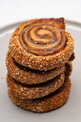 Delicious spiral cookies with tahini