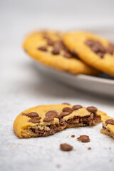 Homemade  cookies with chocolate chips 