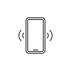 Phone signal icon. Simple outline style. Phone cell, smartphone, wireless, communication concept. Thin line vector illustration isolated on white background. EPS 10.