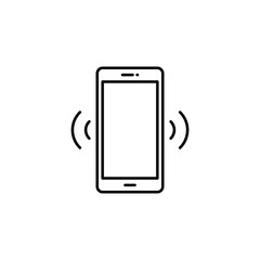 Phone signal icon. Simple outline style. Phone cell, smartphone, wireless, communication concept. Thin line vector illustration isolated on white background. EPS 10.