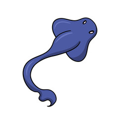 Cute simple character, fish stingray, vector illustration in cartoon style