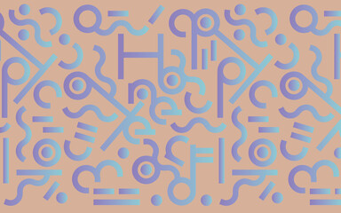 Background illustration with Happy New Year text in abstract symbols.