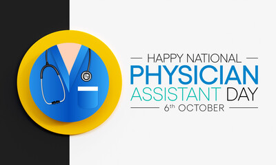 National Physician assistant day is observed every year on October 6, The role of the PA is to practice medicine under the direction and supervision of a licensed physician. 3D Rendering