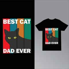 Best cat dad ever t-shirt, vector illustration, t-shirt graphics can be used for print, kids wear, baby shower celebration and poster, chat tag logo