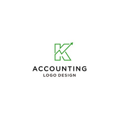 letter K wealth logo.accounting financial and growth concept vector
