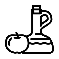 vinegar apple line icon vector. vinegar apple sign. isolated contour symbol black illustration