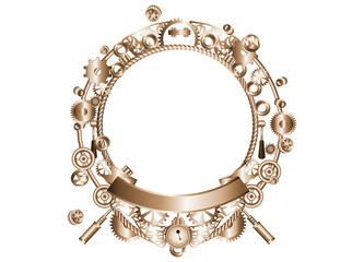 Steampunk Rahmen im Maschinen Metall Look