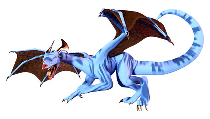 3D Rendering Fairy Tale Dragon on White