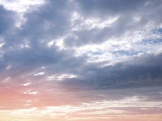 Naklejka na ściany i meble Sunrise or sunset sky and grey clouds
