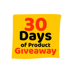 Tag 30 Days of Product Giveaway, vector illustration