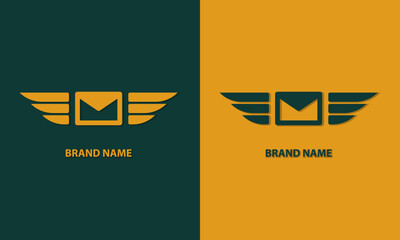 Illustration vector graphic of mail logo design. Combination of message and wings.