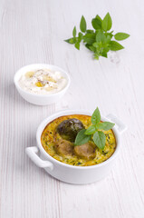 Vegetable casserole in a ceramic dish