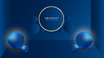 Modern blue and gold luxury abstract background