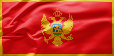  Waving national flag of Montenegro