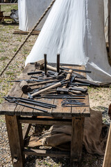 household vintage items made of metal by forging