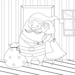 Coloring book with Santa and his wife