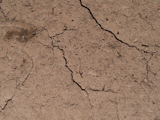 A drought that relates to climate change and result in shortage of water.Land with dry and cracked ground.Global warming background - Image